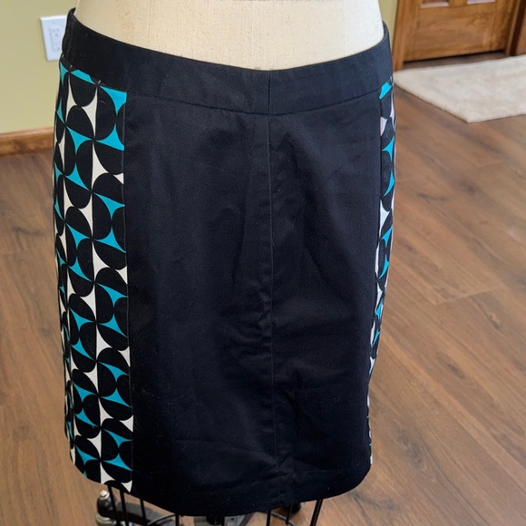 Worthington Geometric Black and Blue Women's Skirt - Picture 2 of 7